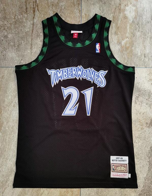 Men's Kevin Garnett Black Retro Classic Team Jersey - Image 3