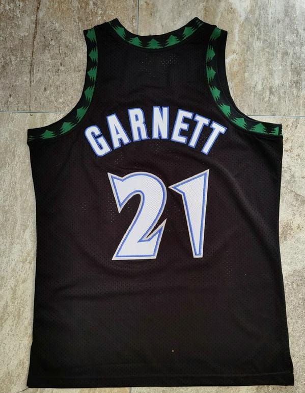 Men's Kevin Garnett Black Retro Classic Team Jersey - Image 9
