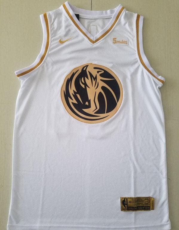 Luka Dončić 77 White Golden Edition Jersey - Image 2