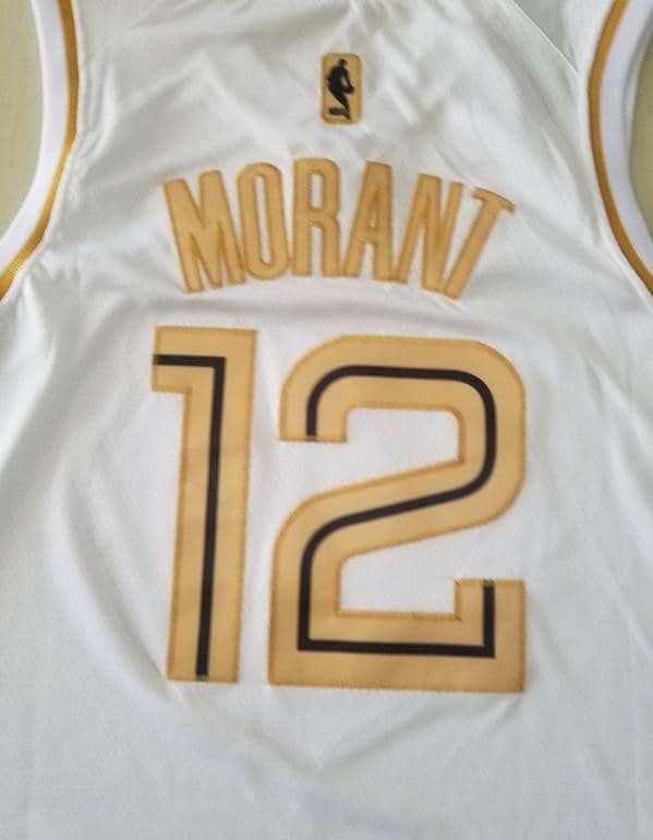 Ja Morant 12 White Golden Edition Jersey - Image 2