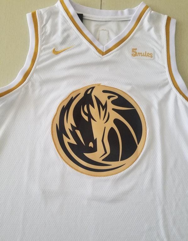 Luka Dončić 77 White Golden Edition Jersey - Image 3