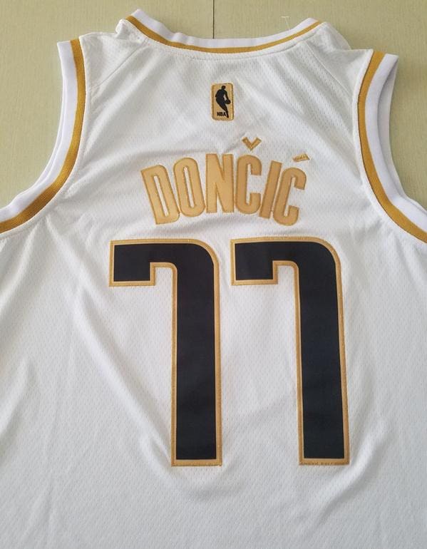 Luka Dončić 77 White Golden Edition Jersey - Image 5