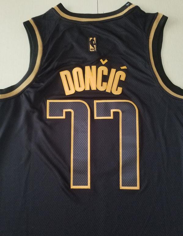 Luka Dončić 77 Black Golden Edition Jersey - Image 2