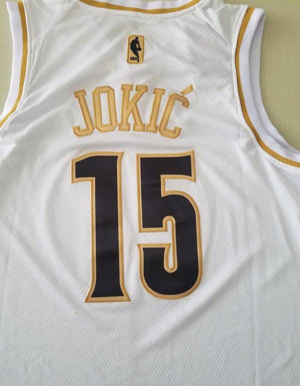 Nikola Jokic 15 White Golden Edition Jersey - Image 5