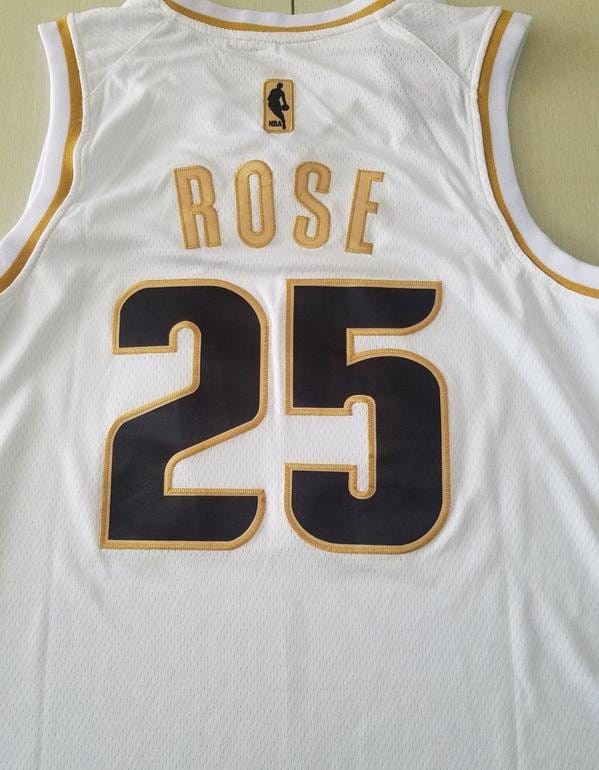 Derrick Rose 25 White Golden Edition Jersey - Image 2