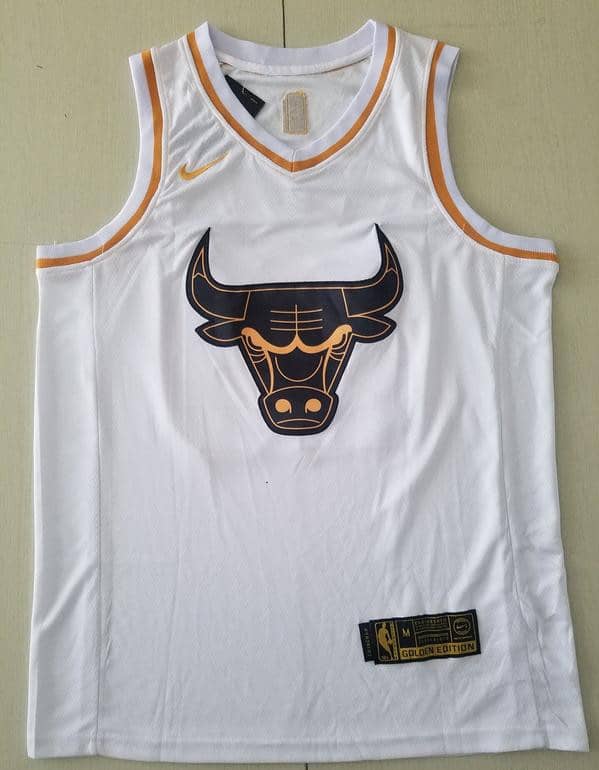 Michael Jordan 23 White Golden Edition Jersey - Image 2