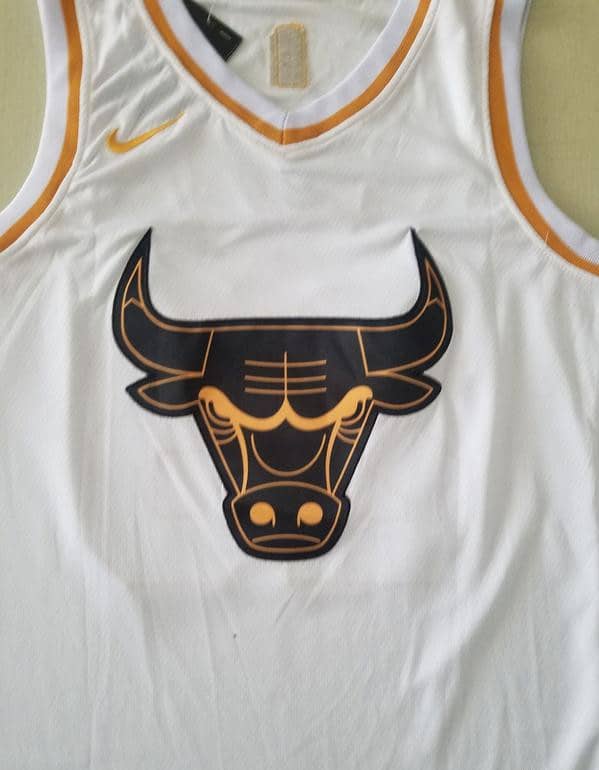 Michael Jordan 23 White Golden Edition Jersey - Image 3