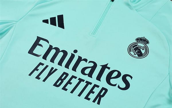 24/25 Real Madrid Lake Blue Half Zipper Jacket+Long Pants - Image 12