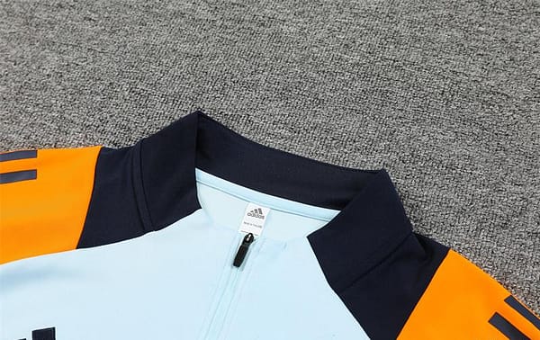 24/25 Real Madrid Light Blue/Orange Half Zipper Jacket+Long Pants - Image 13
