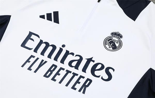 24/25 Kids Real Madrid White Half Zipper Jacket+Long Pants - Image 13