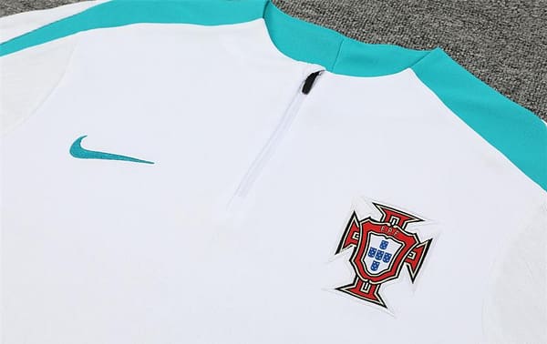 2024 Portugual White Half Zipper Jacket+Long Pants - Image 11