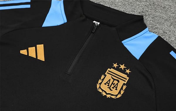 2024 Argentina Black Half Zipper Jacket+Long Pants - Image 11