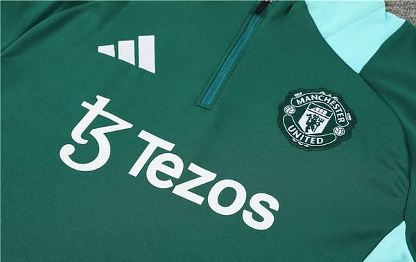 24/25 Manchester United Green Half Zipper Jacket+Long Pants - Image 11
