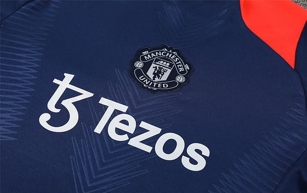 24/25 Kids Manchester United Navy Half Zipper Jacket+Long Pants - Image 12