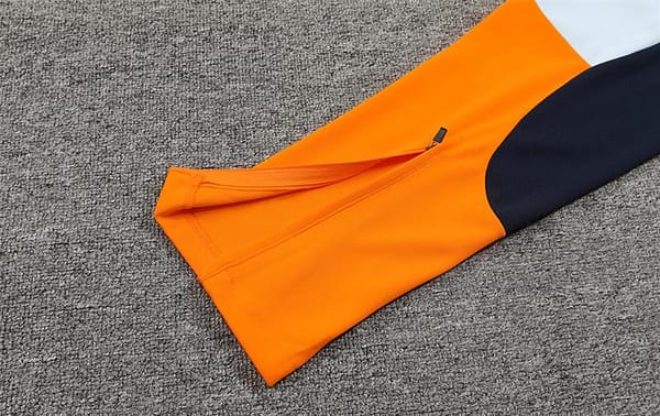 24/25 Real Madrid White/Navy/Orange Half Zipper Jacket+Long Pants - Image 2