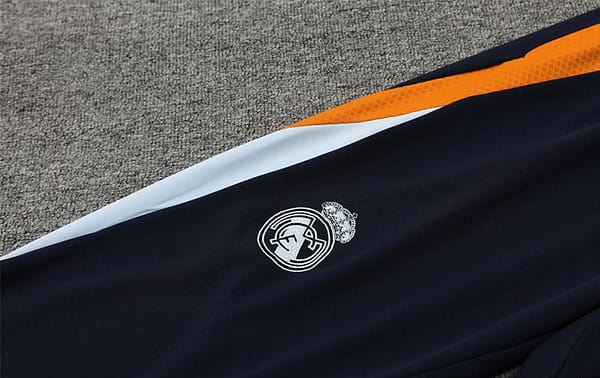 24/25 Real Madrid White/Navy/Orange Half Zipper Jacket+Long Pants - Image 6
