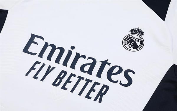 24/25 Real Madrid White/Navy/Orange Half Zipper Jacket+Long Pants - Image 12