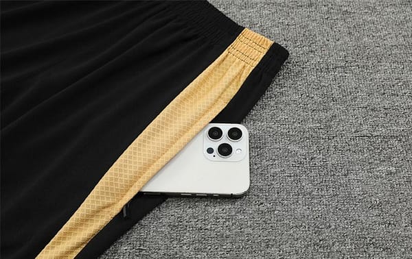 24/25 Real Madrid Black/Golden Half Zipper Jacket+Long Pants - Image 4