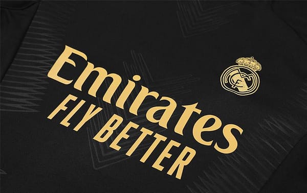 24/25 Real Madrid Black/Golden Half Zipper Jacket+Long Pants - Image 11