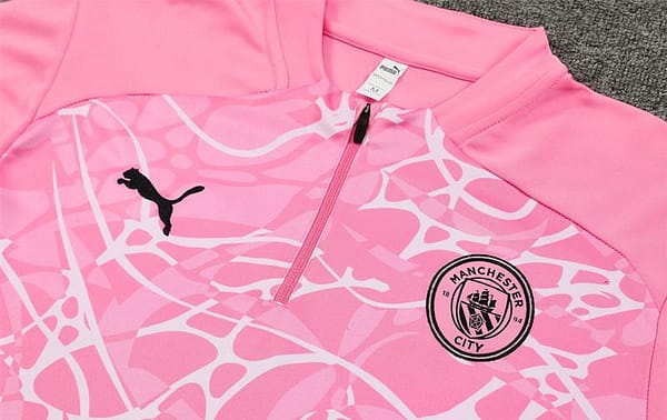 24/25 Manchester City Pink Half Zipper Jacket+Long Pants - Image 12