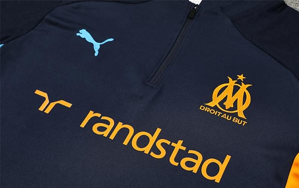 24/25 Olympique Marseille Navy Orange Zipper Jacket+Long Pants - Image 12