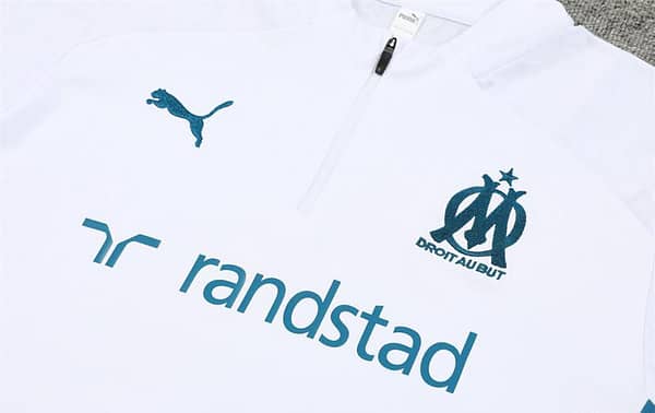 24/25 Olympique Marseille White Half Zipper Jacket+Long Pants - Image 14