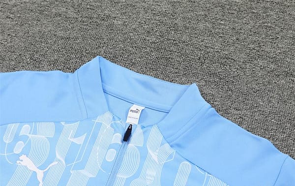 24/25 Manchester City Light Blue Half Zipper Jacket+Long Pants - Image 11