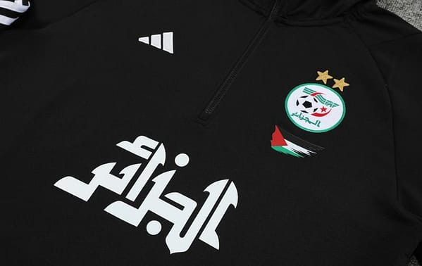 2024 Algeria Black Hoodie  Full Zipper Hoodie Jacket+Pants - Image 3