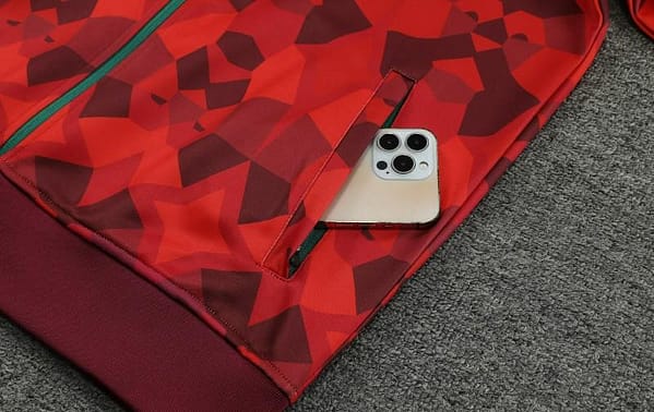 2024 Morocco Red  Full Zipper Hoodie Jacket+Pants - Image 4