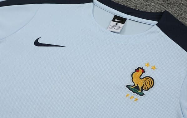 2024 France Light Blue Cotton Short Sleeve Jersey+Shorts - Image 5
