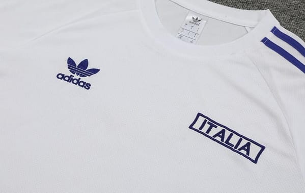 2024 Italy White Cotton Short Sleeve Jersey+Shorts - Image 5