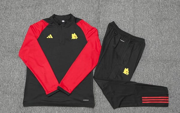 23/24 Roma Red/Black Half Zipper Jacket+Pants - Image 8