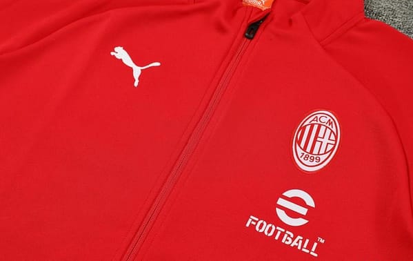 23/24 AC Milan Red Half Zipper Jacket +Pants - Image 5