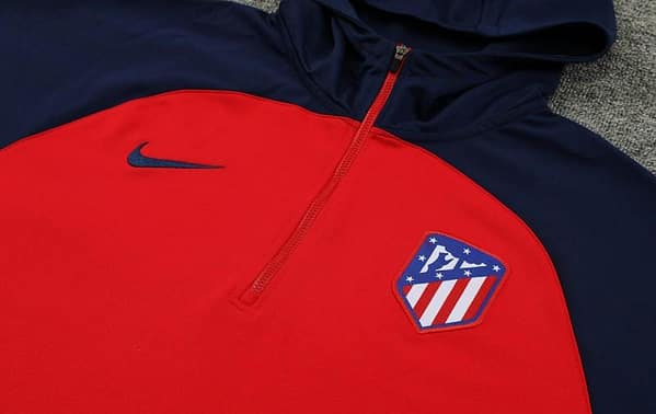 23/24 Atletico Madrid Red/Navy Half Zipper Jacket+ Pants - Image 3