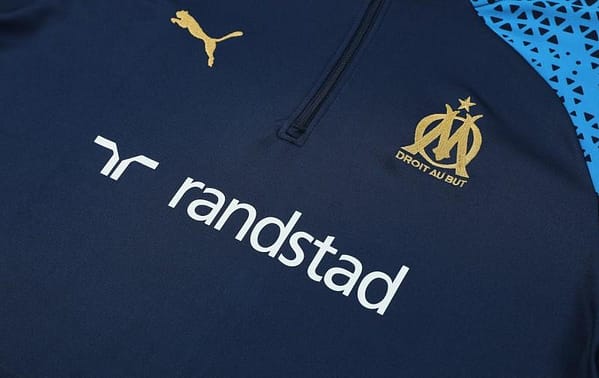 23/24 Olympique Marseille Navy Half Zipper Jacket+ Pants - Image 2