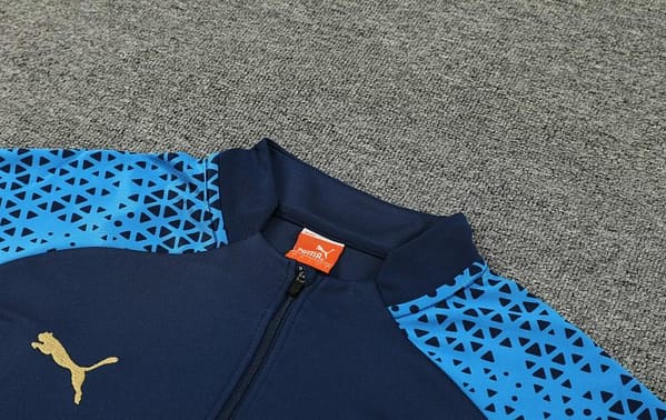 23/24 Olympique Marseille Navy Half Zipper Jacket+ Pants - Image 3