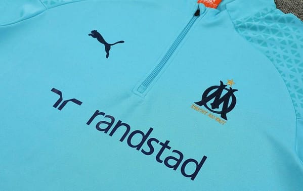 23/24 Olympique Marseille Blue Half Zipper Jacket+ Pants - Image 2
