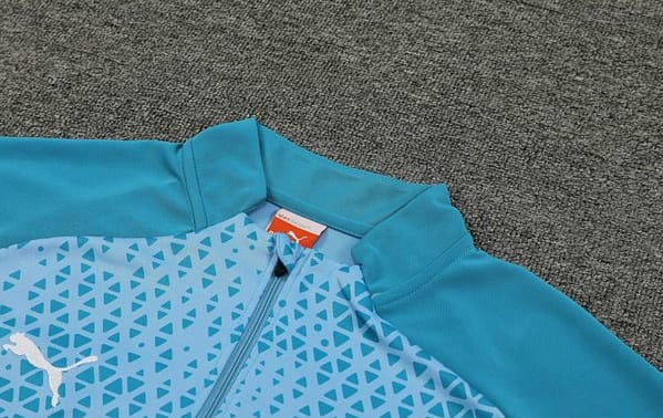 23/24 Manchester City Blue Mixed Color Half Zipper Jacket+ Pants - Image 7