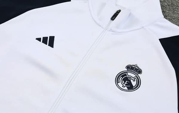 23/24 Real Madrid White Full Zipper Jacket+Pants - Image 3