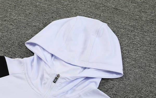 23/24 Manchester United White Hoodie Half Zipper Jacket+ Pants - Image 3