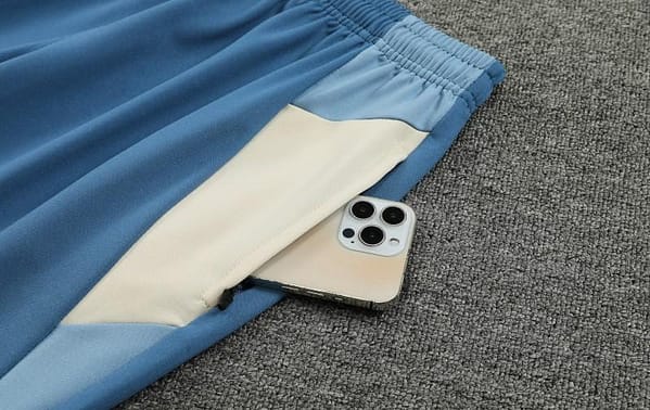 23/24 Olympique Marseille Blue Half Zipper Hoodie Jacket +Pants - Image 2