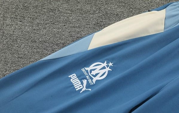 23/24 Olympique Marseille Blue Half Zipper Hoodie Jacket +Pants - Image 3