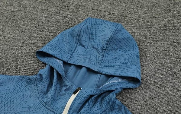 23/24 Olympique Marseille Blue Half Zipper Hoodie Jacket +Pants - Image 8