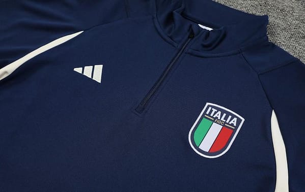 2023 Italy Navy Half Zipper Jacket +Pants - Image 2