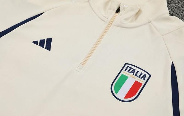 2023 Italy Yellow Half Zipper Jacket +Pants - Image 3
