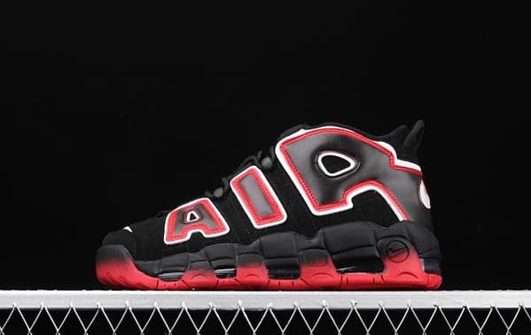 NIKE Air More Uptempo 96 QS Laser Crimson Pippen initial series classic high street leisure sports culture basketball shoes black lava gradual red and white CJ6129-001