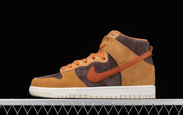 NIKE SB DUNK Hight Dark Russet dirty orange high-top leisure sports skateboard shoes DD1401-200