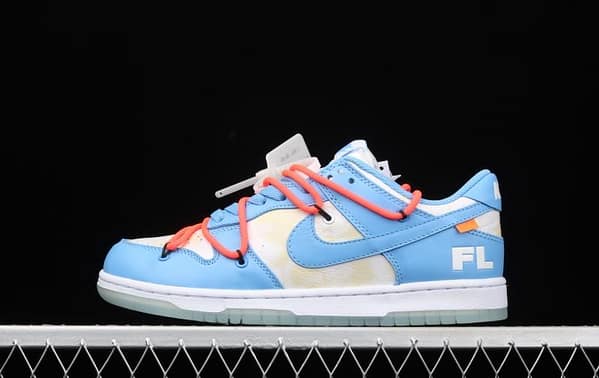 OFF-White x Futura x DUNK OW Coast joint model North Carolina blue color retro skateboard shoes DD0856-403