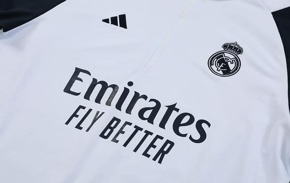 23/24 Real Madrid White Hoodie Half Zipper Jacket+ Pants - Image 2
