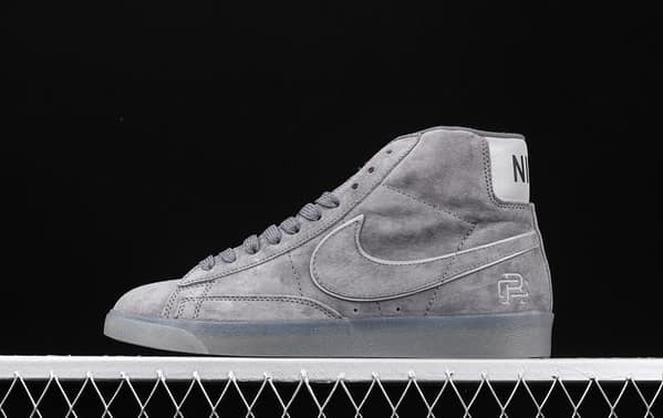 Reigning Champ x NIKE Blazer Mid Retro defending champion joint top suede 3M reflective high upper shoes 371761-900